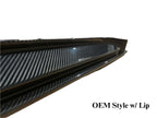 Kies Motorsports — close-up detail of Kies Carbon 2020-2025 BMW M3 / M4 (G80 / G82 / G83) OEM Style Dry Carbon Fiber Side Skirt Extensions