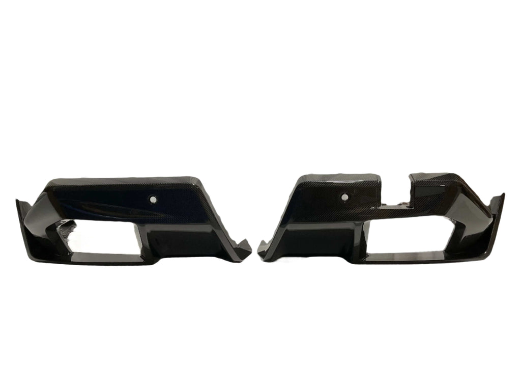 Kies Motorsports — front angle view of Kies Carbon Fiber G90 M5 2-Piece Rear Diffuser