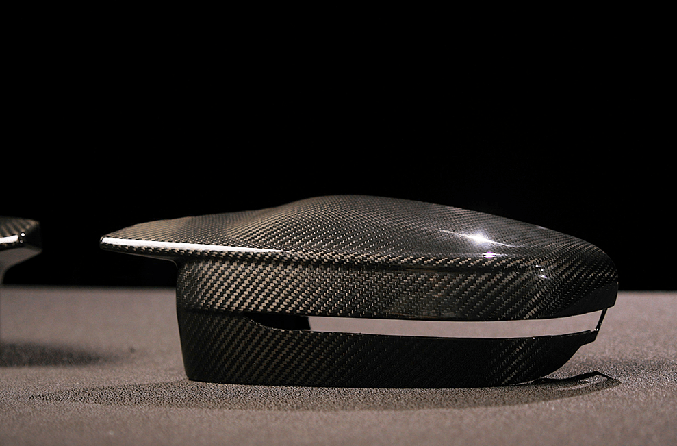 Kies Motorsports — rear angle view of Kies Carbon G80, G81, G82, G83, G87, G26 M2 / M3 / M4 / i4M50 OEM Style Dry Carbon Fiber Mirror Covers