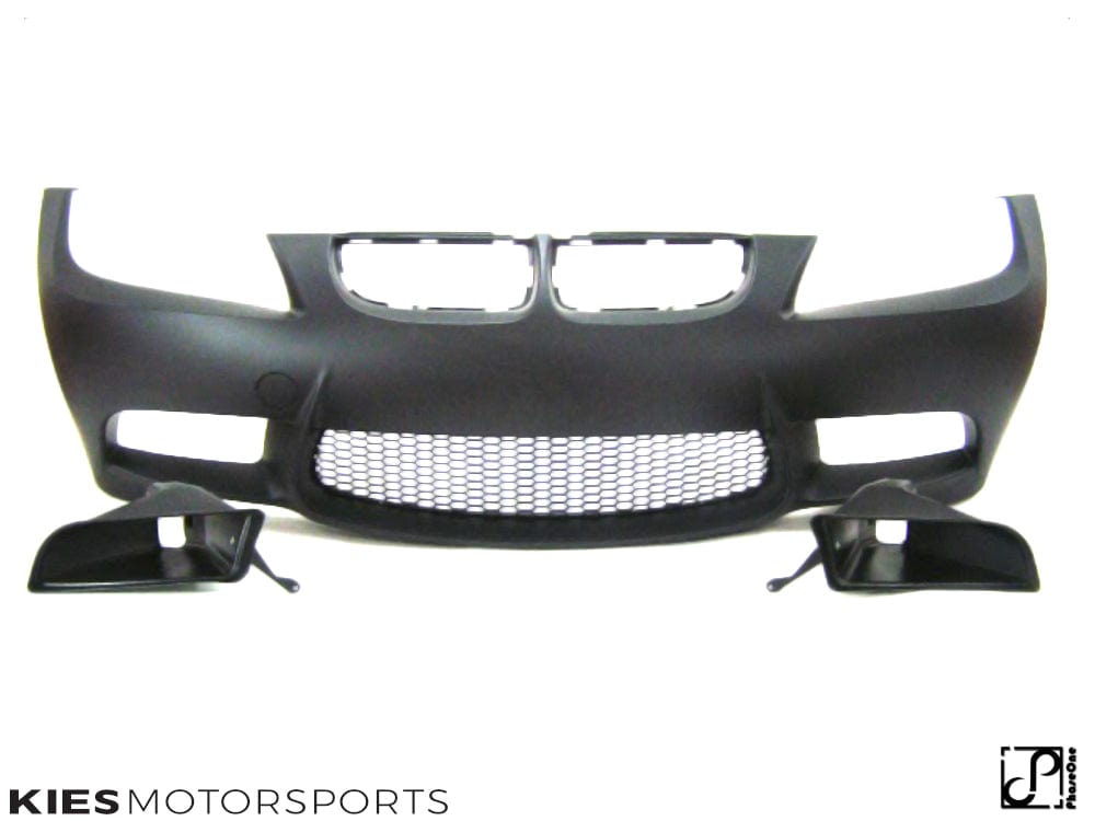 Kies Motorsports — front angle view of Kies Motorsports 2009-2011 BMW E90 3 Series LCI "M3 Style" Front Bumper Conversion