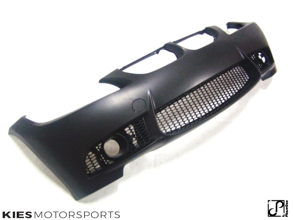 Kies Motorsports — installed on-vehicle shot of Kies Motorsports 2009-2011 BMW E90 3 Series LCI "M3 Style" Front Bumper Conversion