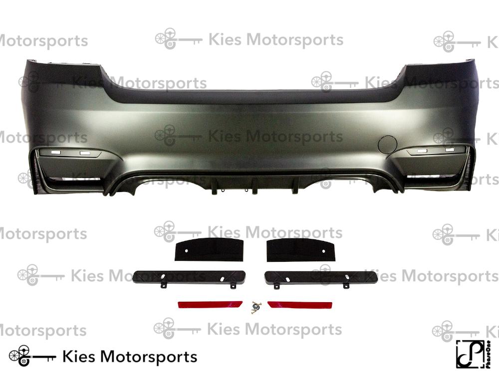 Kies Motorsports — front angle view of 2007-2012 BMW 3 Series (E92 / E93) "M4 Style" Rear Bumper Conversion NO PDC Main image