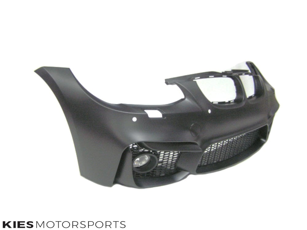 Kies Motorsports — installed on-vehicle shot of 2010-2012 BMW 3 Series LCI (E92 / E93) "M4 Style" Front Bumper Conversion