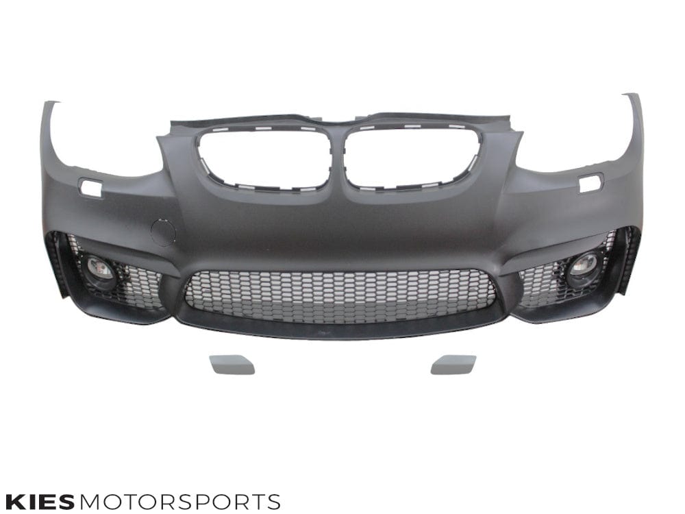 Kies Motorsports — rear angle view of 2010-2012 BMW 3 Series LCI (E92 / E93) "M4 Style" Front Bumper Conversion