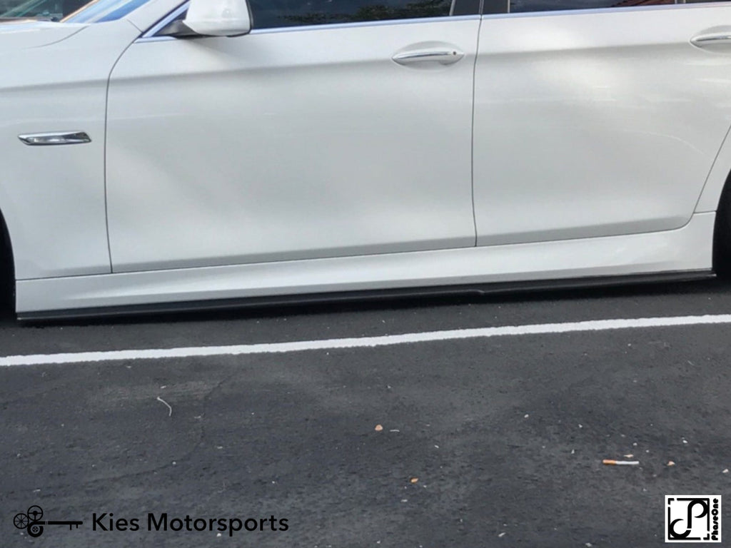 Kies Motorsports — rear angle view of 2011-2016 BMW 5 Series (F10) M Sport / "M5 Style" Side Skirts Conversion