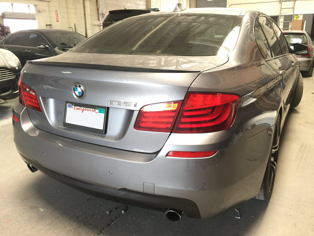 Kies Motorsports — rear angle view of 2011-2016 BMW 5 Series (F10) M Sport Style Rear Bumper Conversion