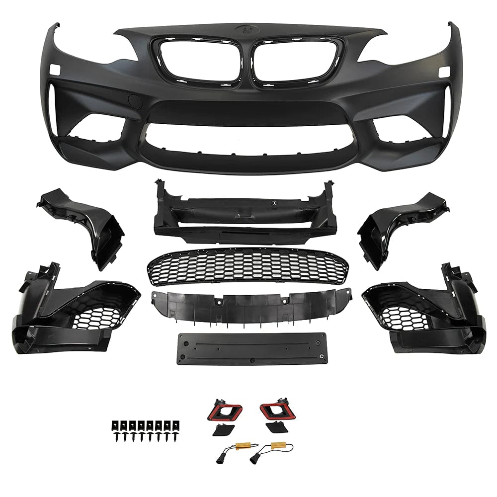 Kies Motorsports — side profile of 2014-2018 BMW F22/F23 "M2 Style" Front Bumper w/o PDC Holes