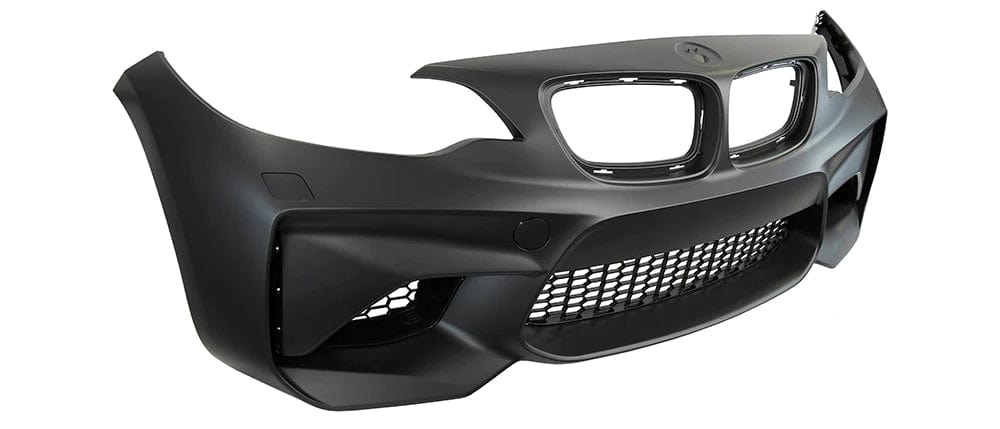 Kies Motorsports — installed on-vehicle shot of 2014-2018 BMW F22/F23 "M2 Style" Front Bumper w/o PDC Holes