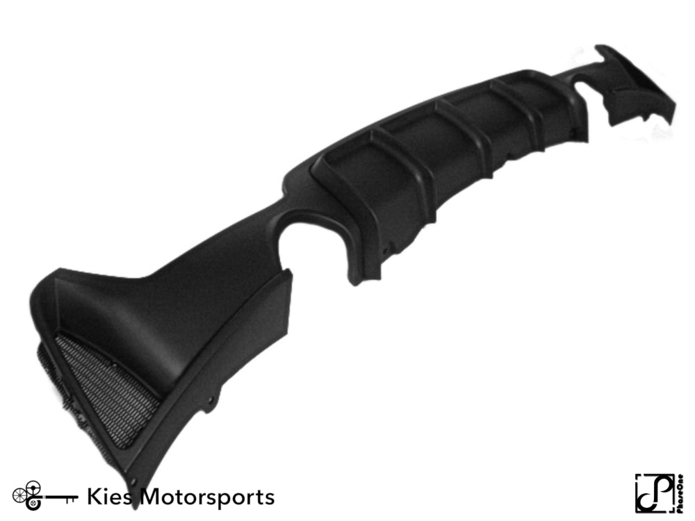 Kies Motorsports — close-up detail of 2014-2020 BMW 4 Series (F32 / F33 / F36) M Performance Style Rear Diffuser