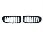 Kies Motorsports — rear angle view of 2014-2020 BMW 4 Series (F32 / F33 / F36) M4 Style Gloss Black Single Slat Kidney Grilles - Also Fits OEM F82 M4 & F80 M3