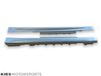 Kies Motorsports — BMW F32 M Sport side skirt, full product view on white background, F32 fitment