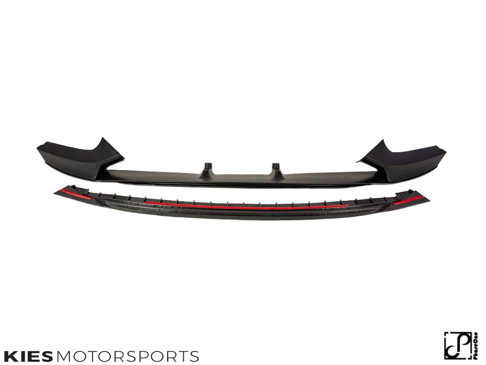 Kies Motorsports — BMW F22 front lip splitter, full product view on white background, F22 fitment