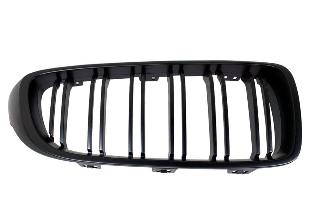 Kies Motorsports — side profile of 2014+ BMW 4 Series (F32 / F33 / F36 / F80 / F82 / F83) M Inspired Dual Slat Kidney Grilles (Various Finishes)