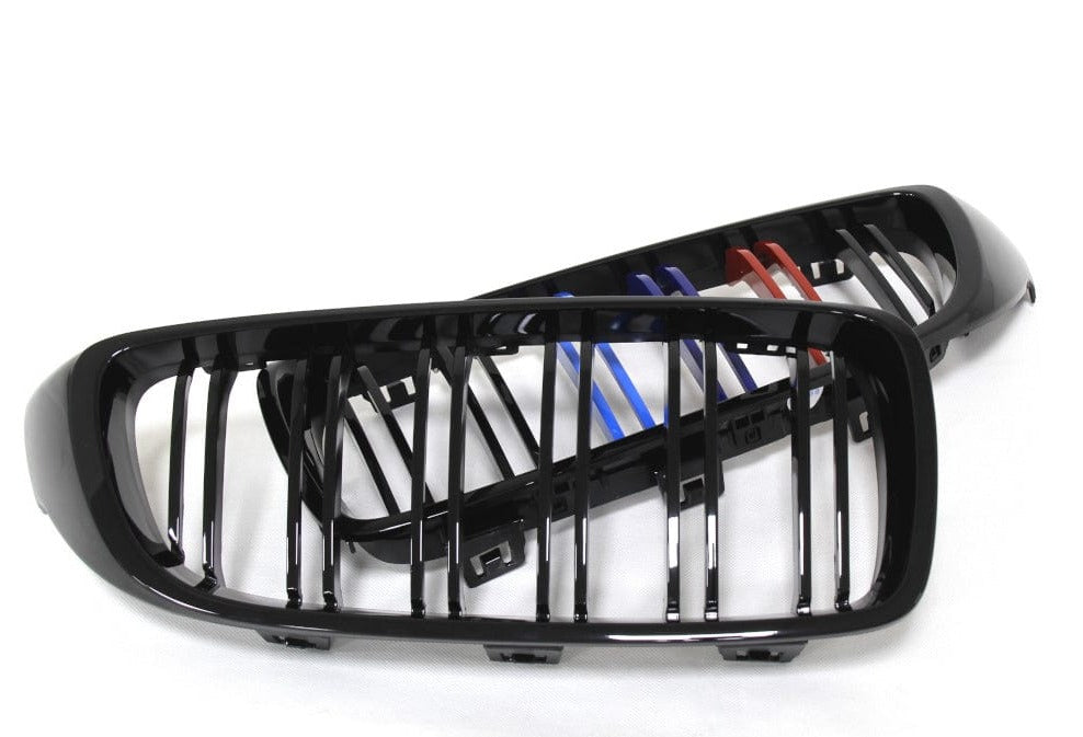 Kies Motorsports — front close-up of 2014+ BMW 4 Series (F32 / F33 / F36 / F80 / F82 / F83) M Inspired Dual Slat Kidney Grilles (Various Finishes)