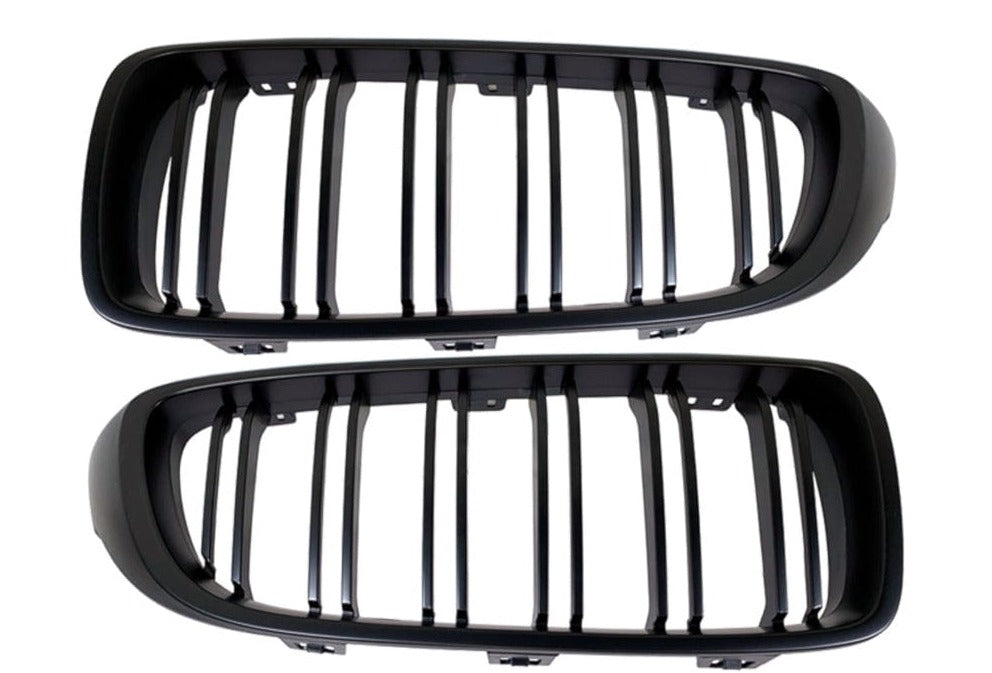Kies Motorsports — alternate angle of 2014+ BMW 4 Series (F32 / F33 / F36 / F80 / F82 / F83) M Inspired Dual Slat Kidney Grilles (Various Finishes)