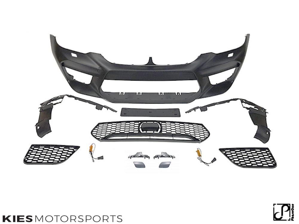 Kies Motorsports — rear angle view of 2017-2020 BMW 5 Series (G30 / G31) Pre-LCI "M5 Style" Front Bumper Conversion