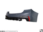 Kies Motorsports — close-up detail of 2017-2020 BMW 5 Series (G30 / G31) Pre-LCI "M5 Style" Rear Bumper Conversion