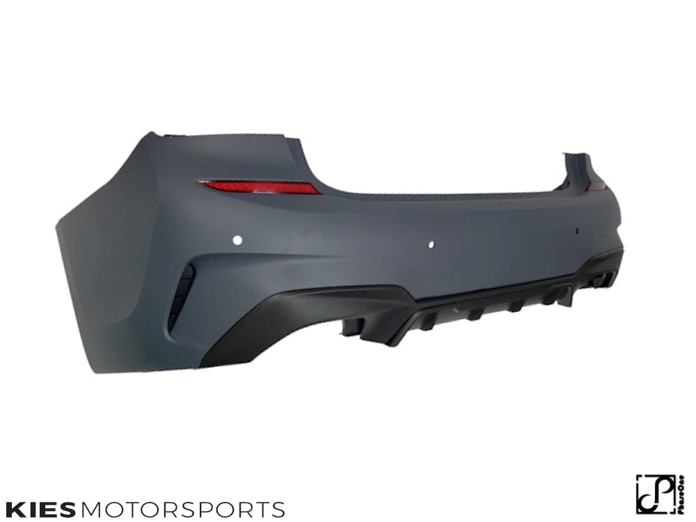Kies Motorsports — installed on-vehicle shot of 2019-2022 BMW 3 Series (G20) M Performance Style Rear Bumper Conversion
