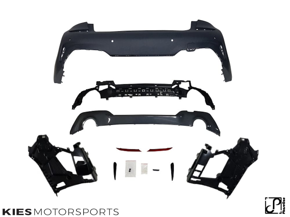 Kies Motorsports — front angle view of 2019-2022 BMW 3 Series (G20) M Performance Style Rear Bumper Conversion Main image