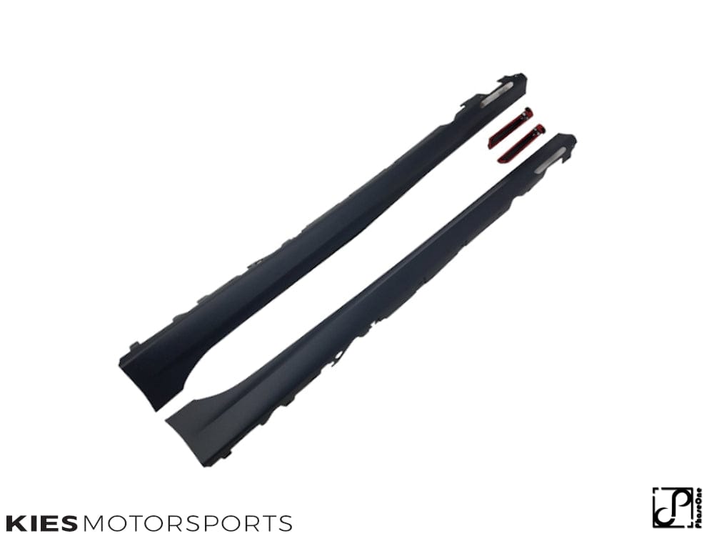 Kies Motorsports — rear angle view of 2019-2024 BMW G20 3 Series M Sport & M340i Style Side Skirt Rocker Panel Conversion