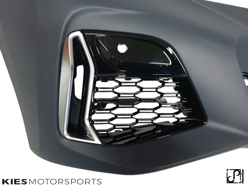Kies Motorsports — front close-up of 2019-2022 BMW G20 3 Series M340 /  M Sport Style Front Bumper Conversion (Pre-LCI Only) with 4 PDC