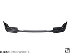 Kies Motorsports — BMW G20 front lip splitter, close-up detail of finish and mounting points, G20