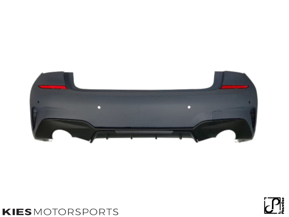 Kies Motorsports — BMW G20 rear diffuser, close-up detail of finish and mounting points, G20