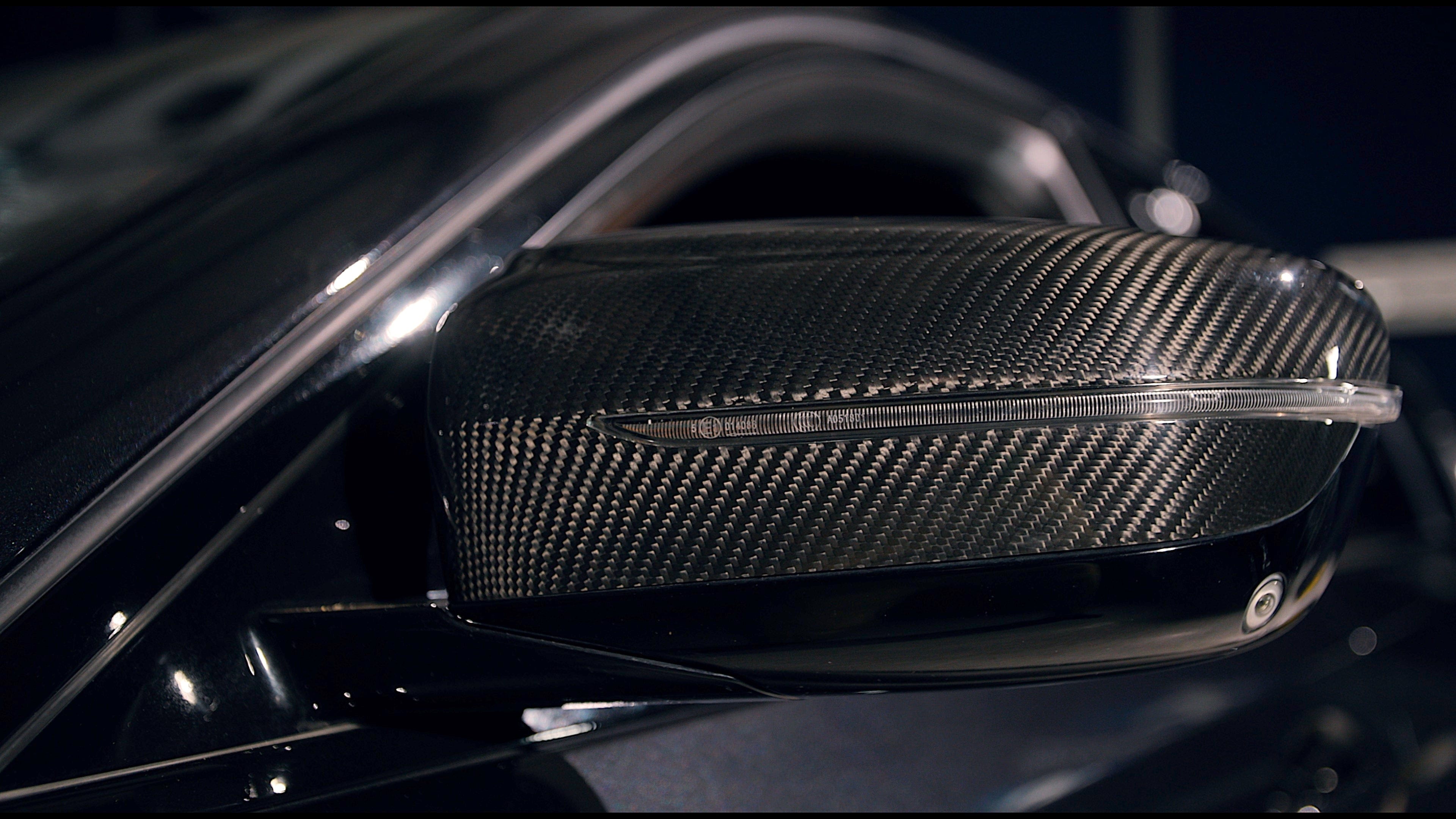Kies Motorsports — installed on-vehicle shot of BMW F90 M5 & M8 Carbon Fiber Mirror Cap Set