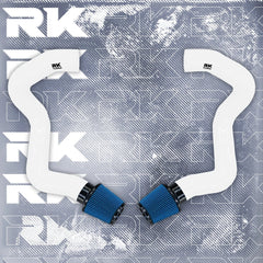 Kies-Motorsports Kies Motorsports BMW F90 M5 M8 / G30 2020+ M550i Front Mount Intakes White / Blue Air Filter / M5/M8