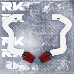 Kies-Motorsports Kies Motorsports BMW F90 M5 M8 / G30 2020+ M550i Front Mount Intakes White / Red Air Filter / M5/M8