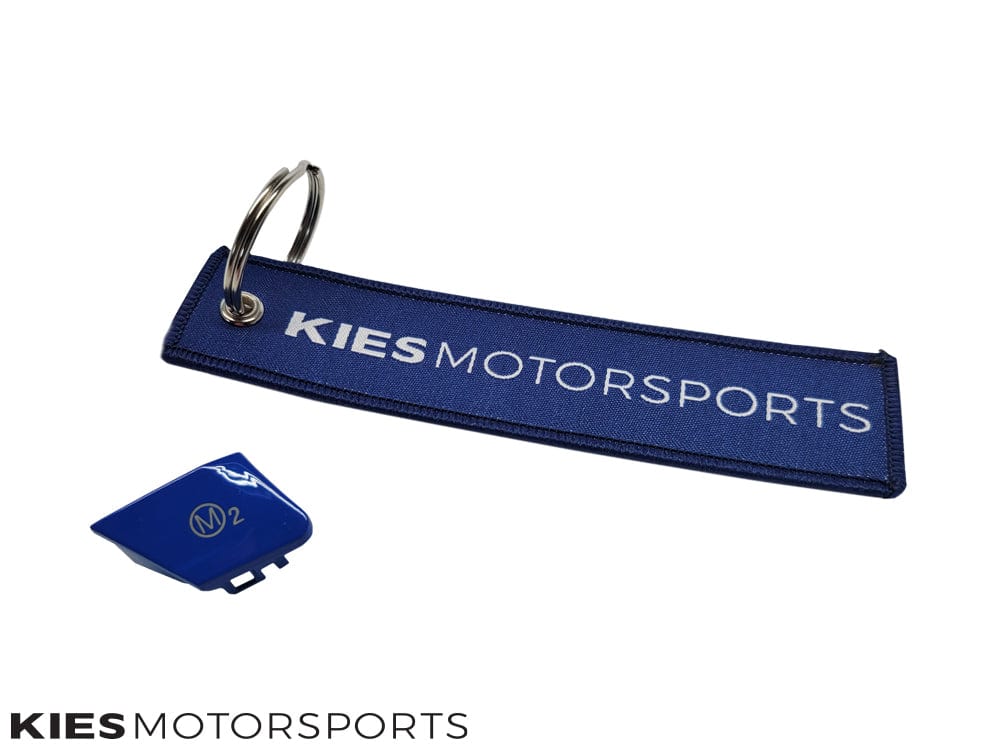 Kies Motorsports — front angle view of BMW M1 M2 Individual Buttons - Blue and Red - F8X