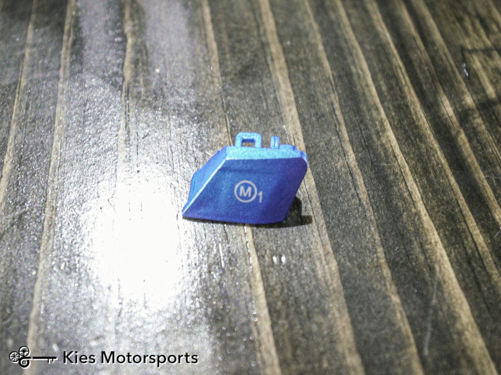 Kies Motorsports — installed on-vehicle shot of BMW M1 M2 Individual Buttons - Blue and Red - F8X