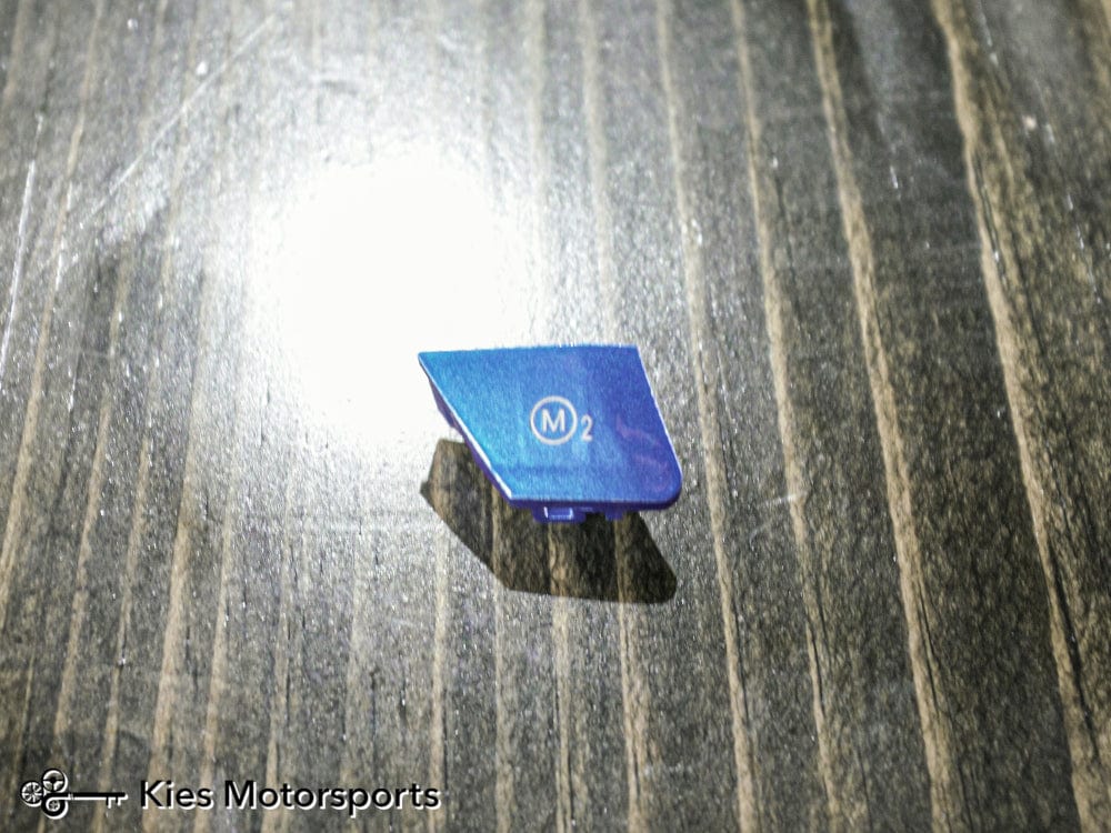 Kies Motorsports — side profile of BMW M1 M2 Individual Buttons - Blue and Red - F8X