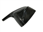 Kies Motorsports — BMW G01 G02 G05 G06 G07 dry carbon fiber mirror cover, front angle showing aggressive styling, G01 G02 G05 G06 G07