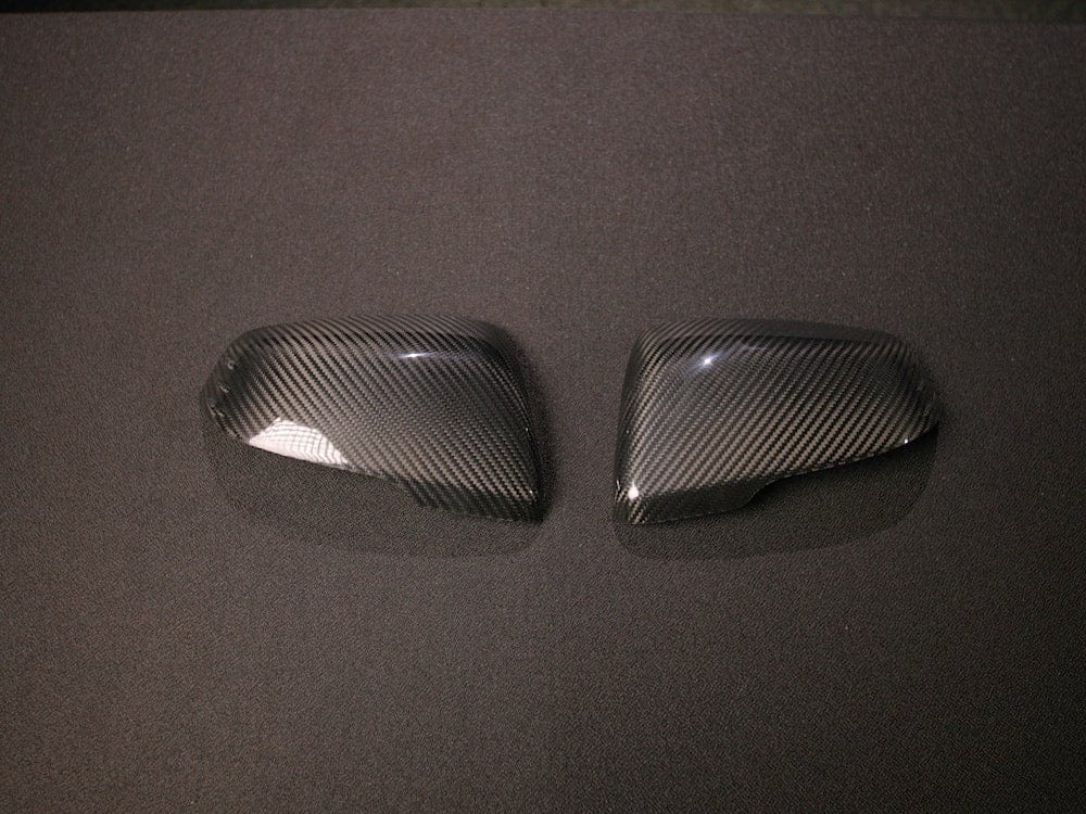 Kies Motorsports — front angle view of Kies Supra Dry Carbon Fiber Veneer Mirror Covers Main image