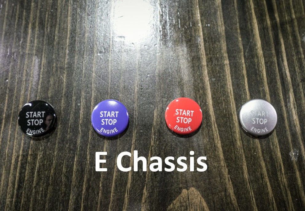 Kies Motorsports — rear angle view of Colored Start Stop Buttons for BMW E & F Chassis Vehicle (Various Colors) - BMW E / F Series