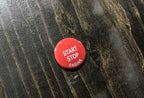 Kies Motorsports — front close-up of Colored Start Stop Buttons for BMW E & F Chassis Vehicle (Various Colors) - BMW E / F Series