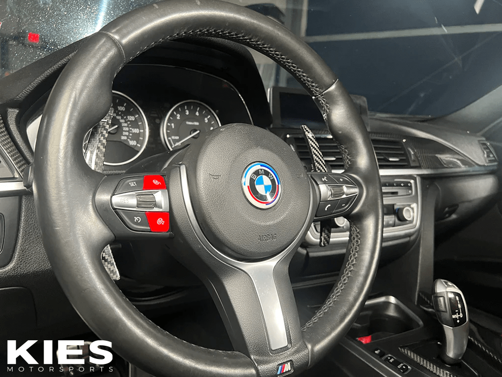 Kies Motorsports — alternate angle of BMW F Series (M Sport) Steering Wheel M Button Retrofit Kit