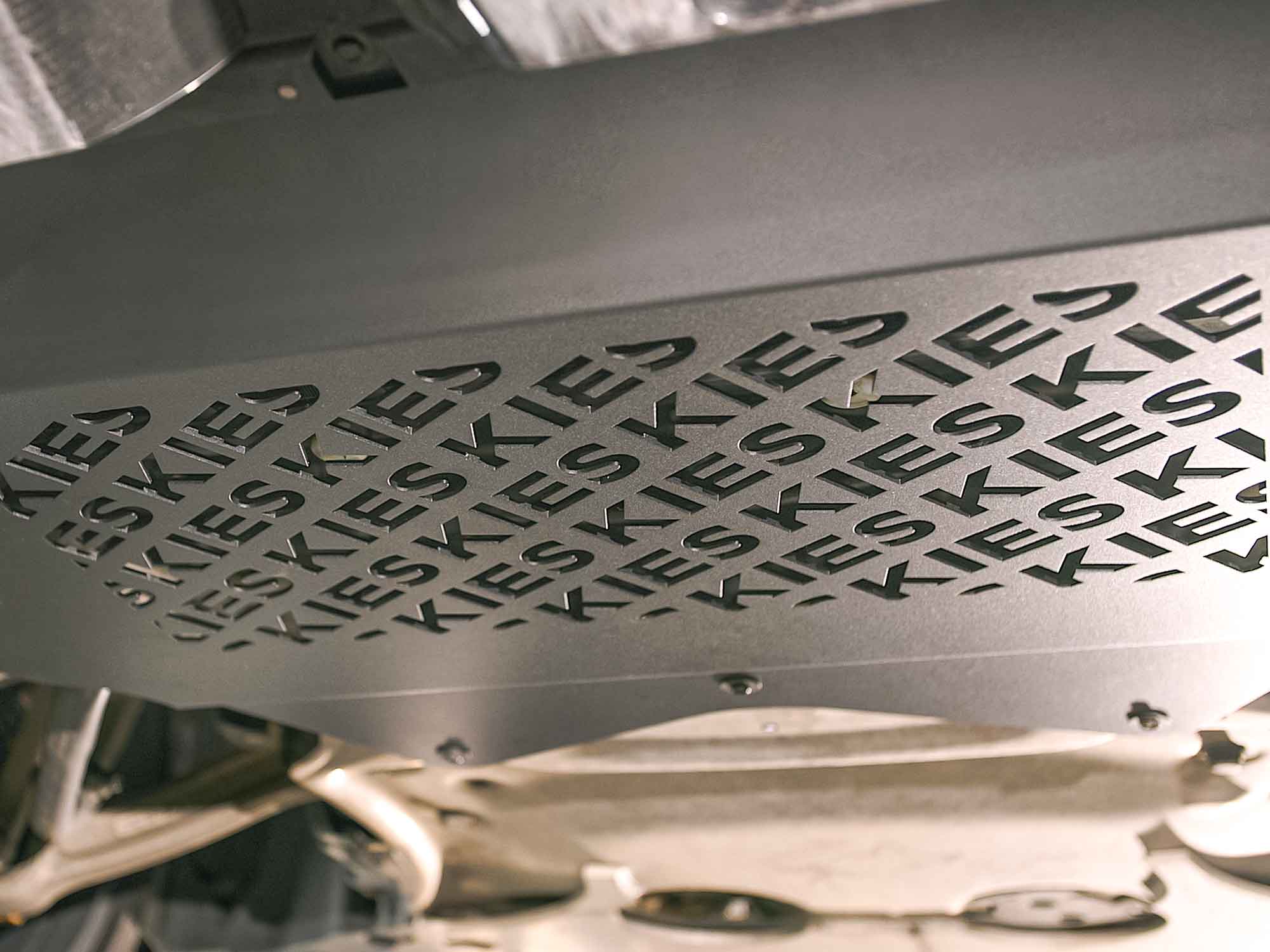 Kies Motorsports — detailed texture shot of G90/G99 M5 OEM Style Aluminum Skid Plate