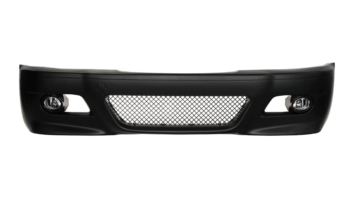 Kies Motorsports — rear angle view of Kies Motorsports 2000-2006 BMW E46 "M3 Style" Front Bumper Coupe Convert