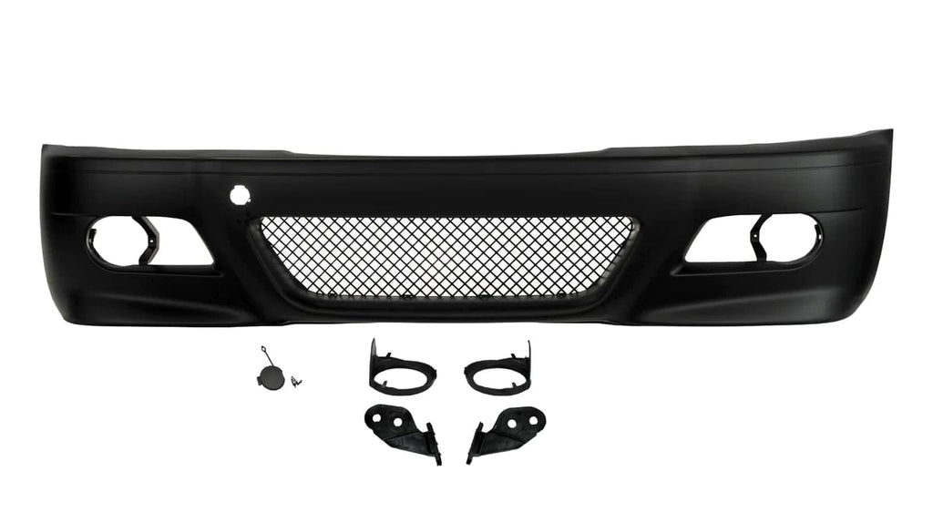 Kies Motorsports — front angle view of Kies Motorsports 2000-2006 BMW E46 "M3 Style" Front Bumper Coupe Convert