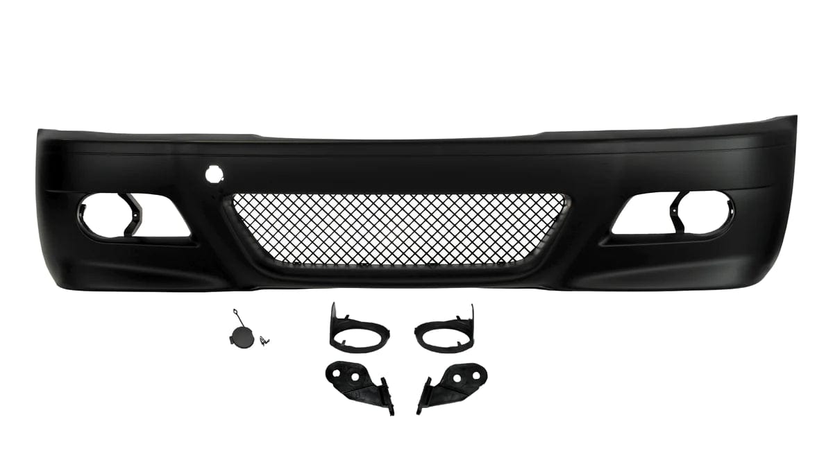 Kies Motorsports — front angle view of Kies Motorsports 2000-2006 BMW E46 "M3 Style" Front Bumper Coupe Convert Main image