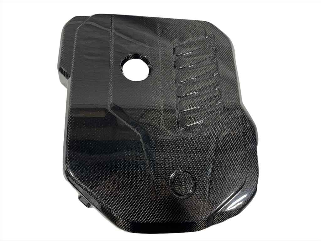 Kies Motorsports — front angle view of Kies Carbon B58 Dry Carbon Fiber Engine Cover