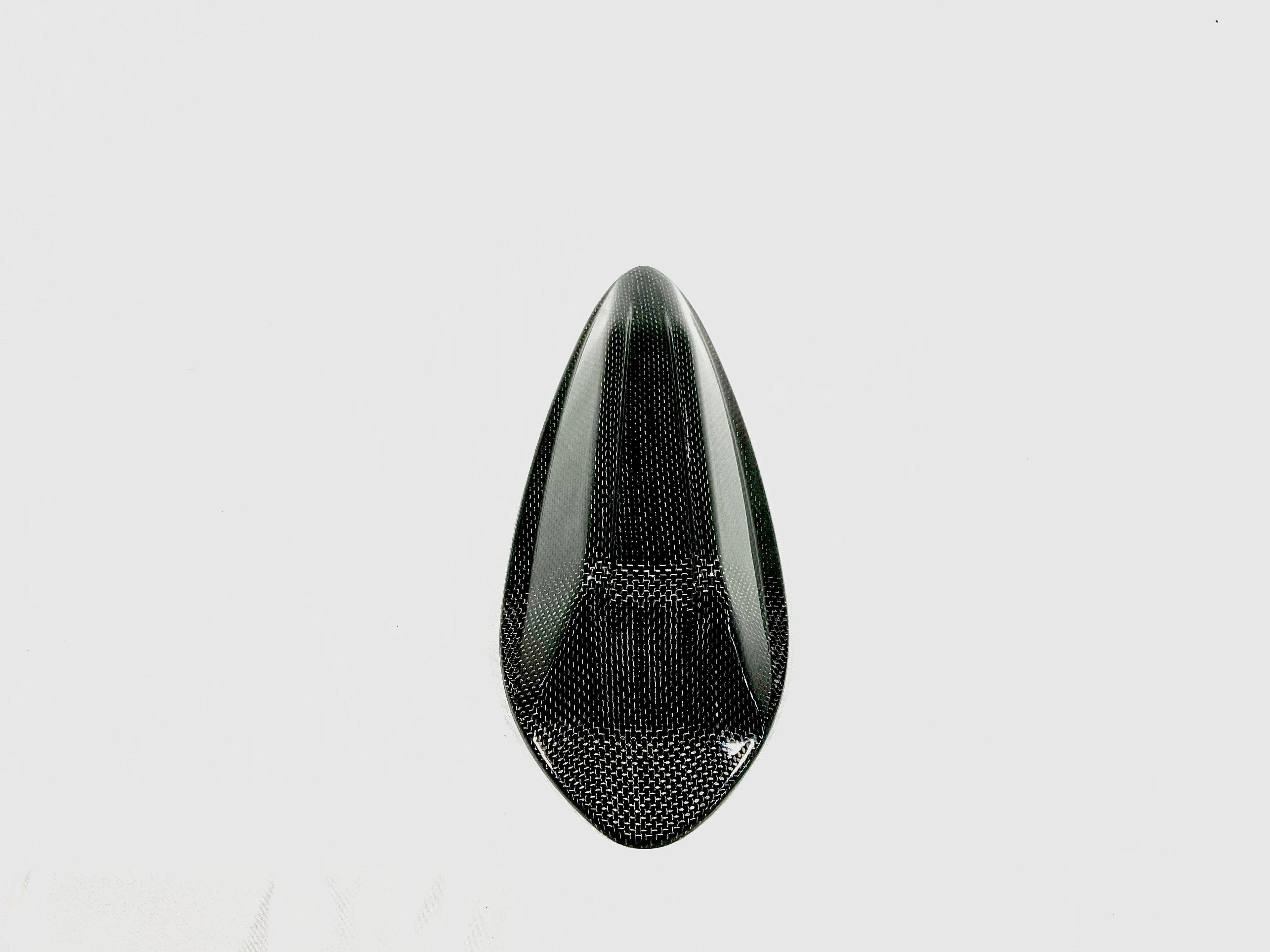 Kies Motorsports — Kies Carbon 1x1 weave antenna cover profile view showing low-profile fit on roof line