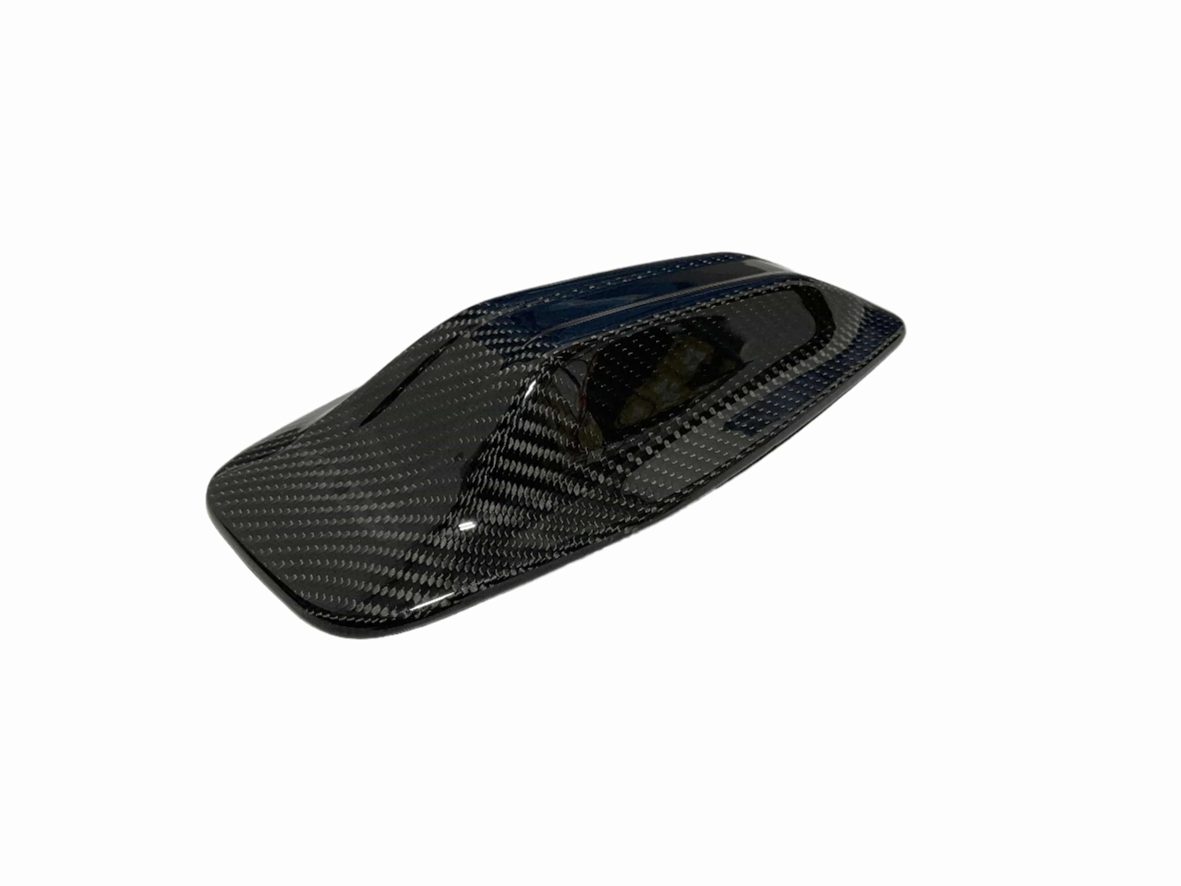 Kies Motorsports — installed on-vehicle shot of Kies Carbon BMW 5 Series G60/G90 Dry Carbon Fiber Antenna Cover