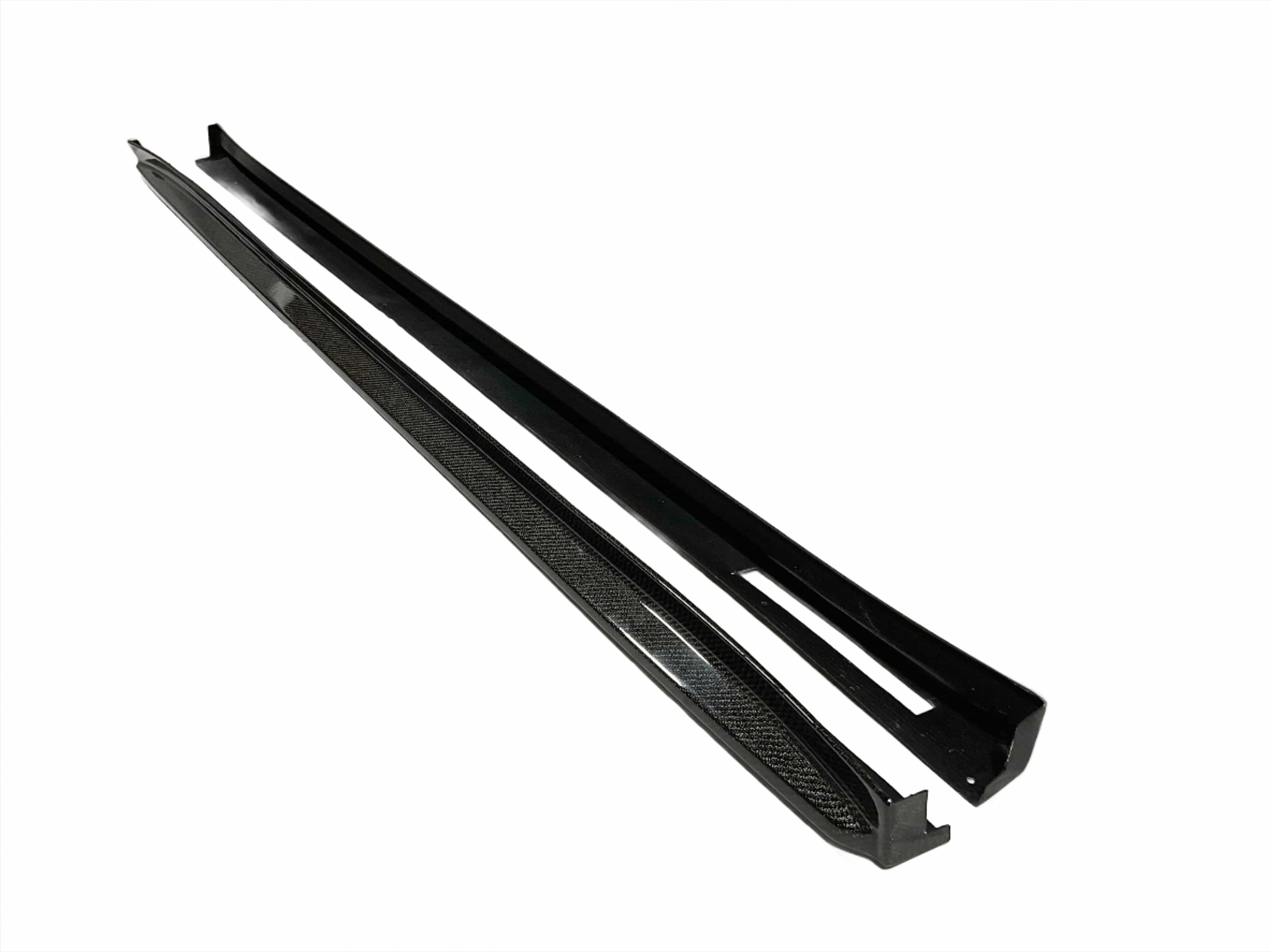 Kies Motorsports — rear angle view of Kies Carbon F97/F98 X3M/X4M 2019-2021 M Style Dry Carbon Fiber Side Skirts (Pre-LCI)