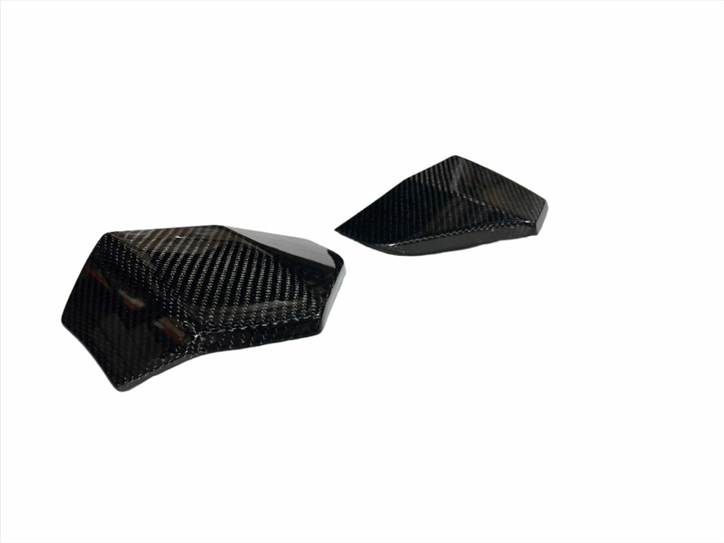 Kies Motorsports — Kies Carbon G01 front splitters underside with mounting hardware and pre-drilled holes