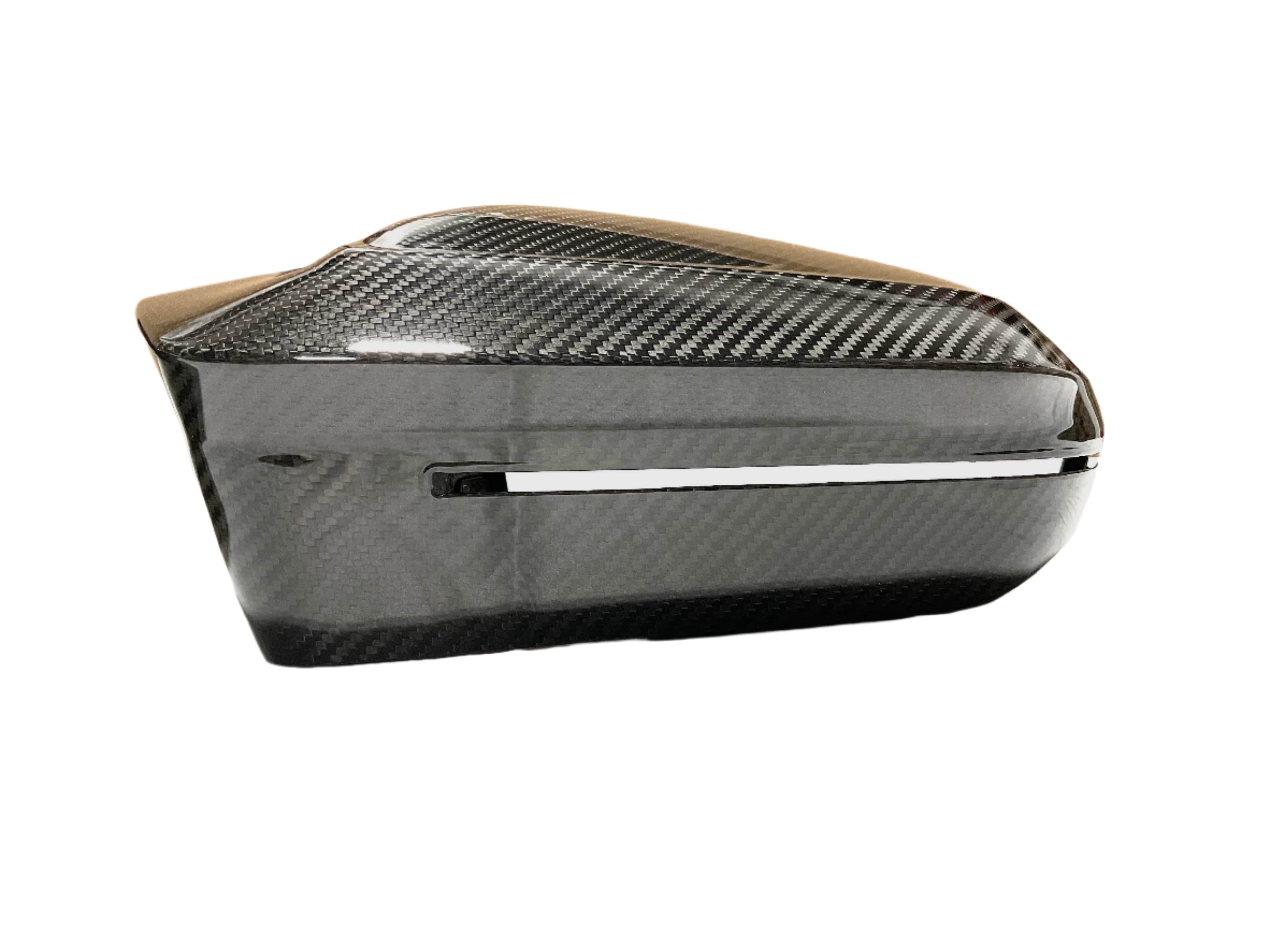 Kies Motorsports — installed on-vehicle shot of Kies Carbon Fiber M-Style Mirror Caps for BMW G90 M5