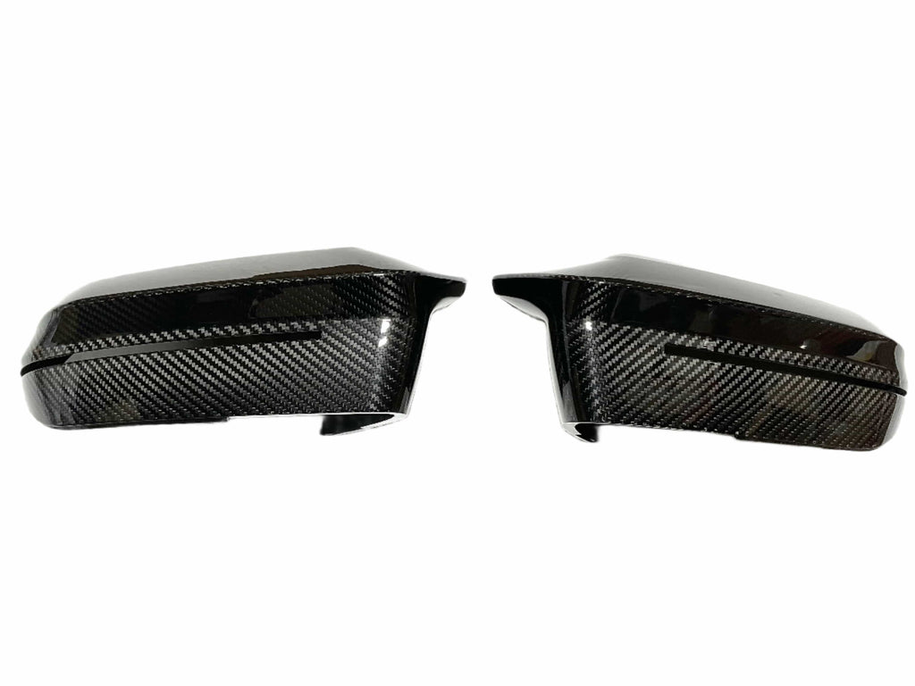 Kies Motorsports — front angle view of Kies Carbon Fiber M-Style Mirror Caps for BMW G90 M5