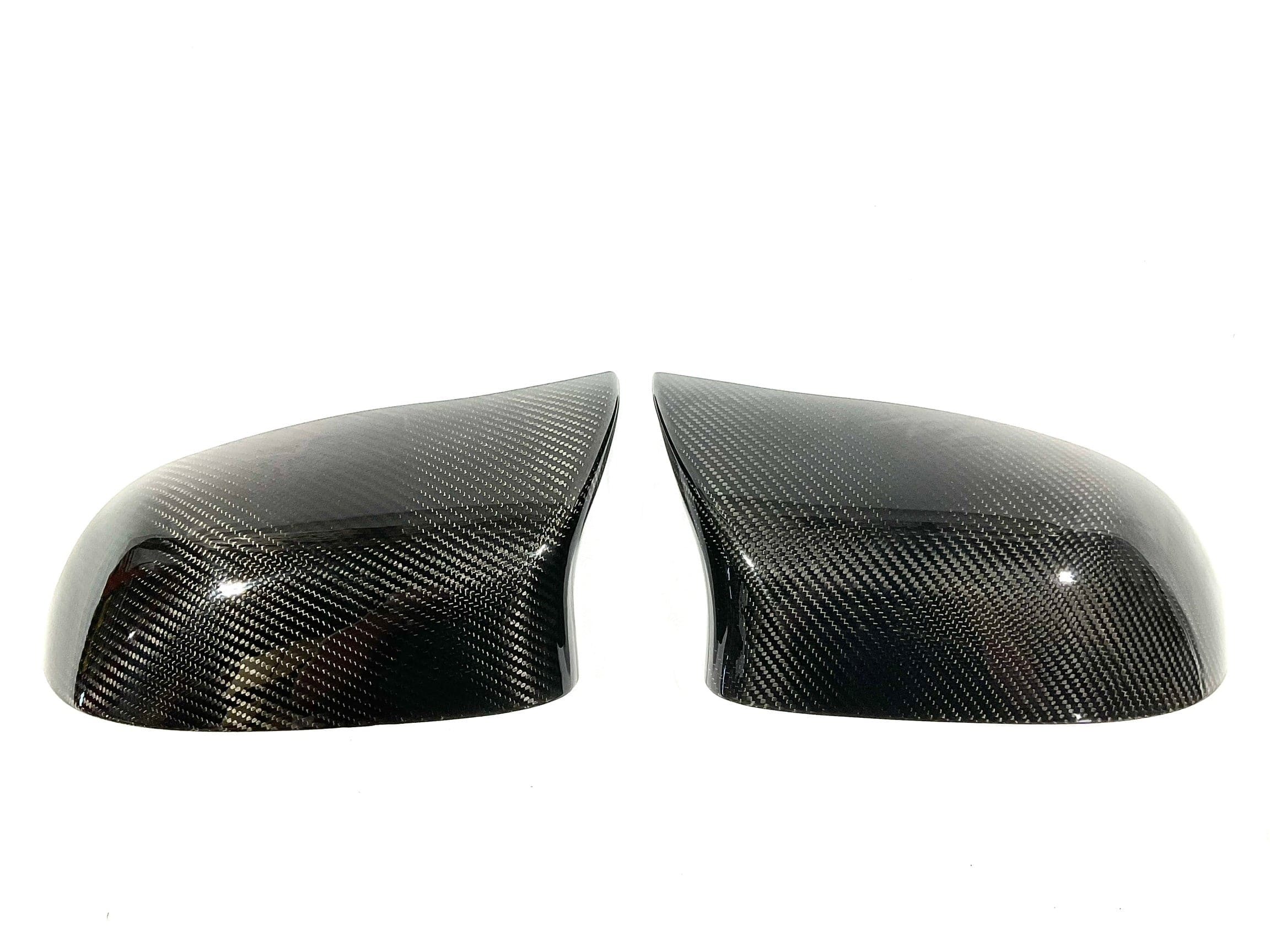 Kies Motorsports — front angle view of Kies Carbon X3 Series F15 / F16 F25 / F26 Dry Carbon Fiber M Inspired Mirror Cap Replacement Main image